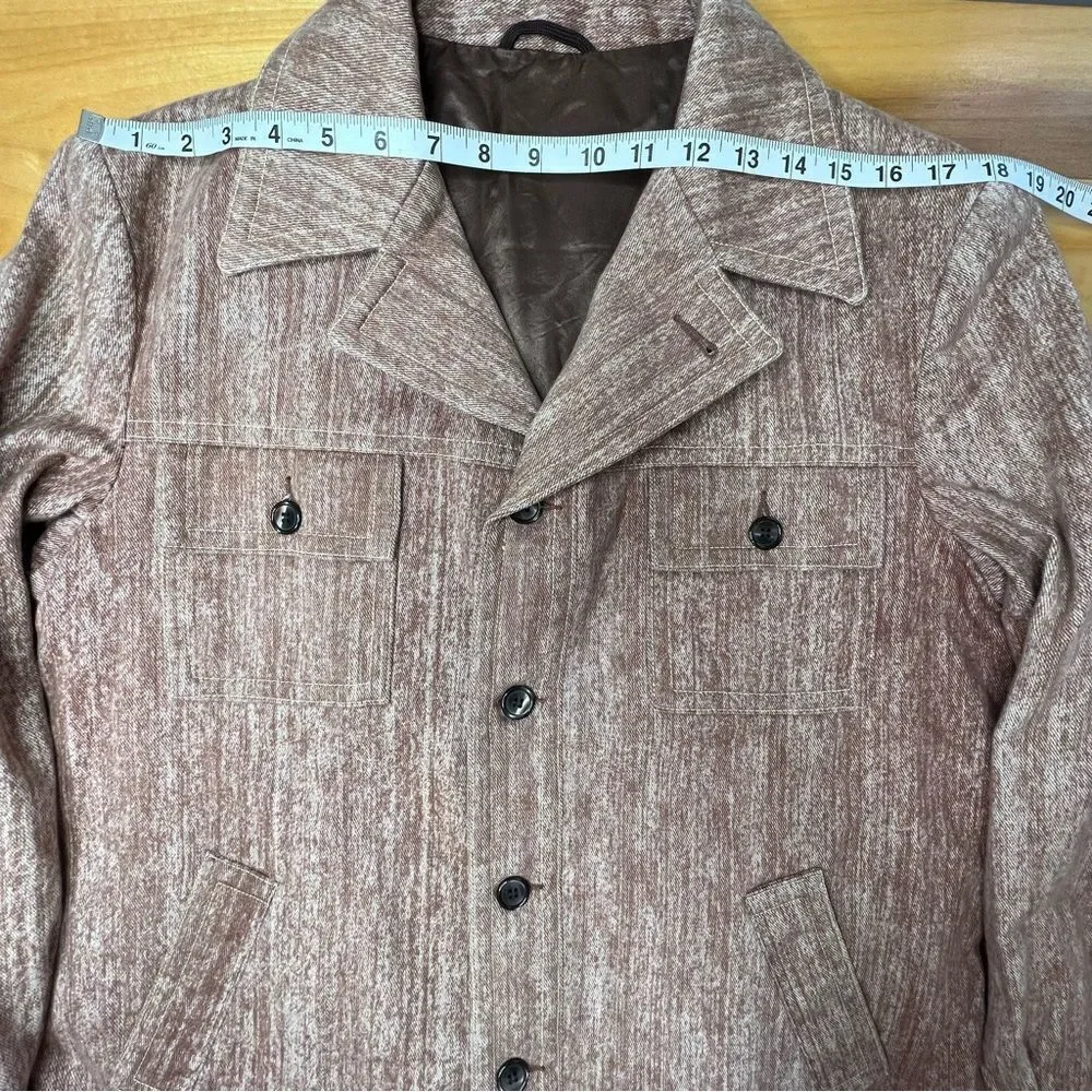 Vintage 60’s 70’s Style Lightweight Jacket Brown Fully Lined Size Medium